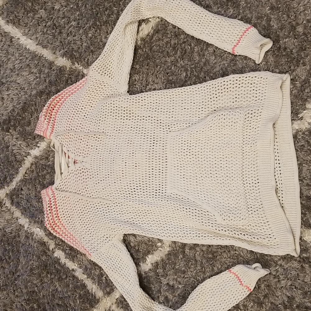 Knit Lace Up Sweater with Hood